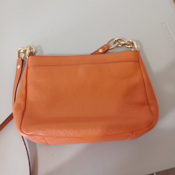 michael kors handbag Orange And Gold adjustable strap 7in. Deep Pre Owned - Picture 10 of 16